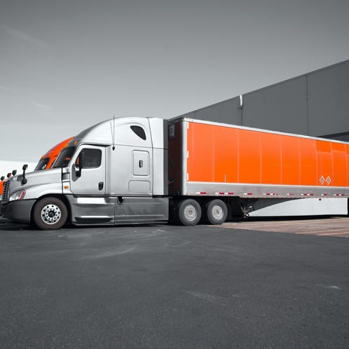 Blue and Orange Metal Crane